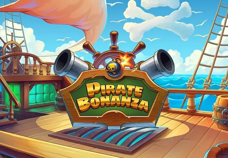 Pirate Bonanza Slot online game logo by Backseat Gaming on piratecasino.net